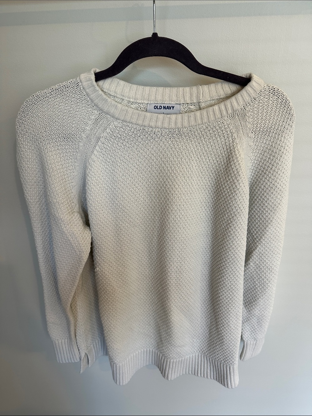 Old Navy Cream Crewneck Knit Sweater